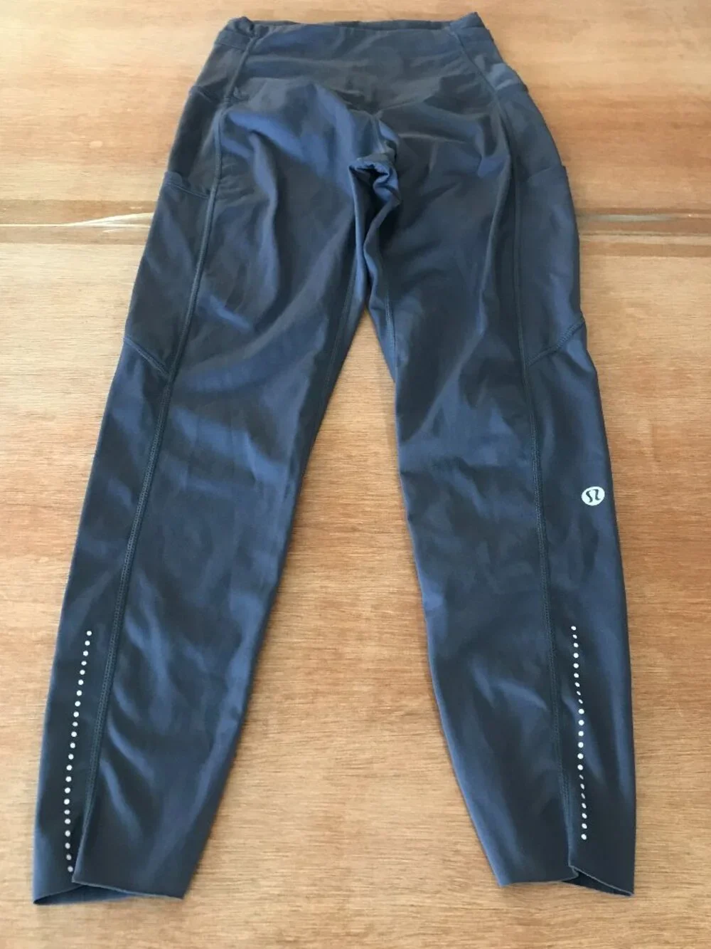 Lululemon Fast and Free Nulux Leggings Women M Gray Reflective Dot Athleisure